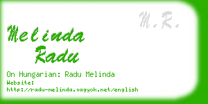 melinda radu business card